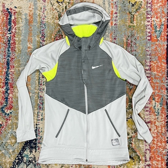 Nike Hyper Elite Gray Athletic Running Hoodie Sports Dri - Fit Jacket - Picture 1 of 10
